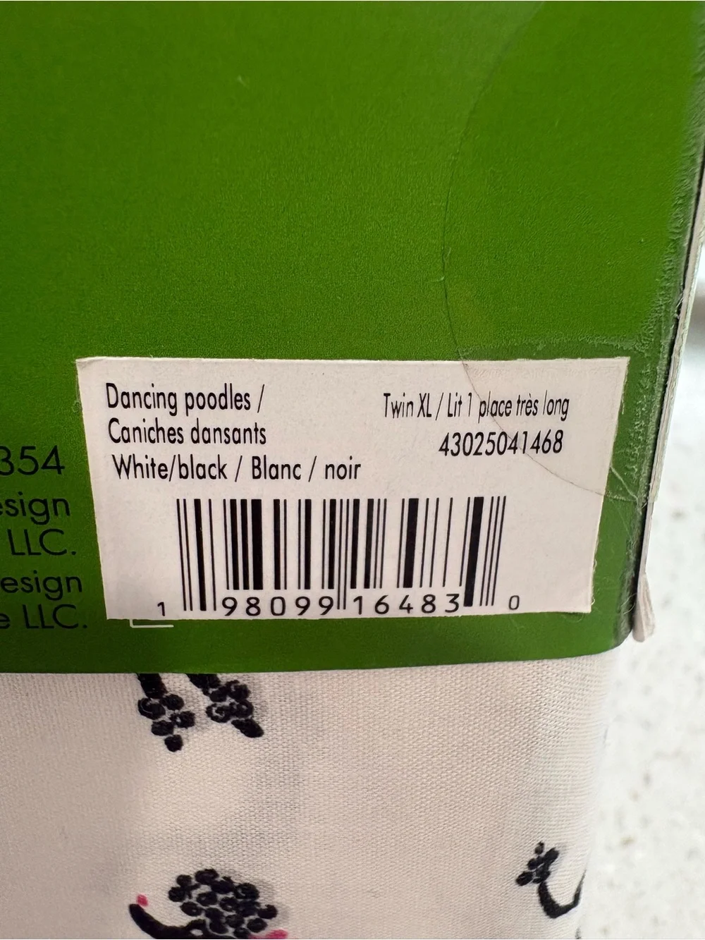 COLLEGE READY NEW kate spade “Dancing Poodle” Poodle Print Twin XL Sheet Set